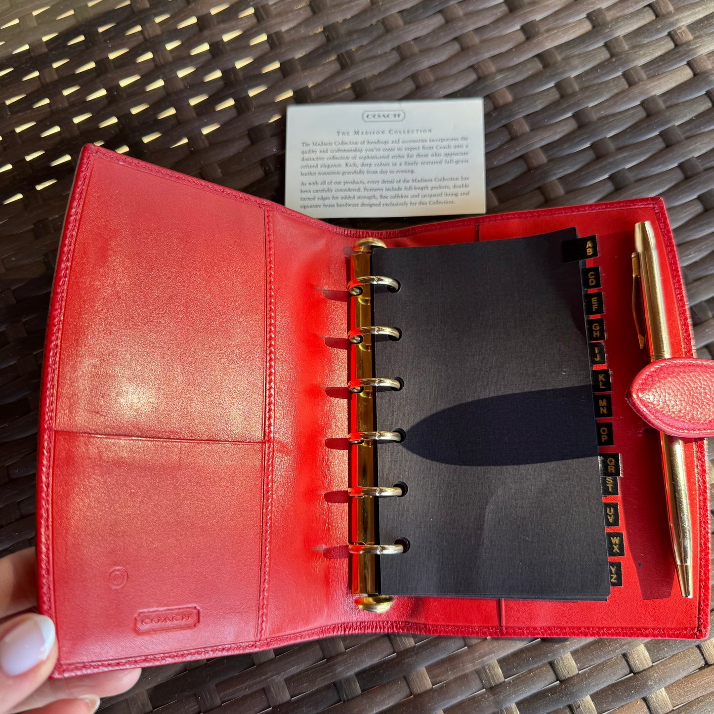 bevintage™ Vintage Coach Red Madison Pocket Organizer 4489🍒❤️🔥