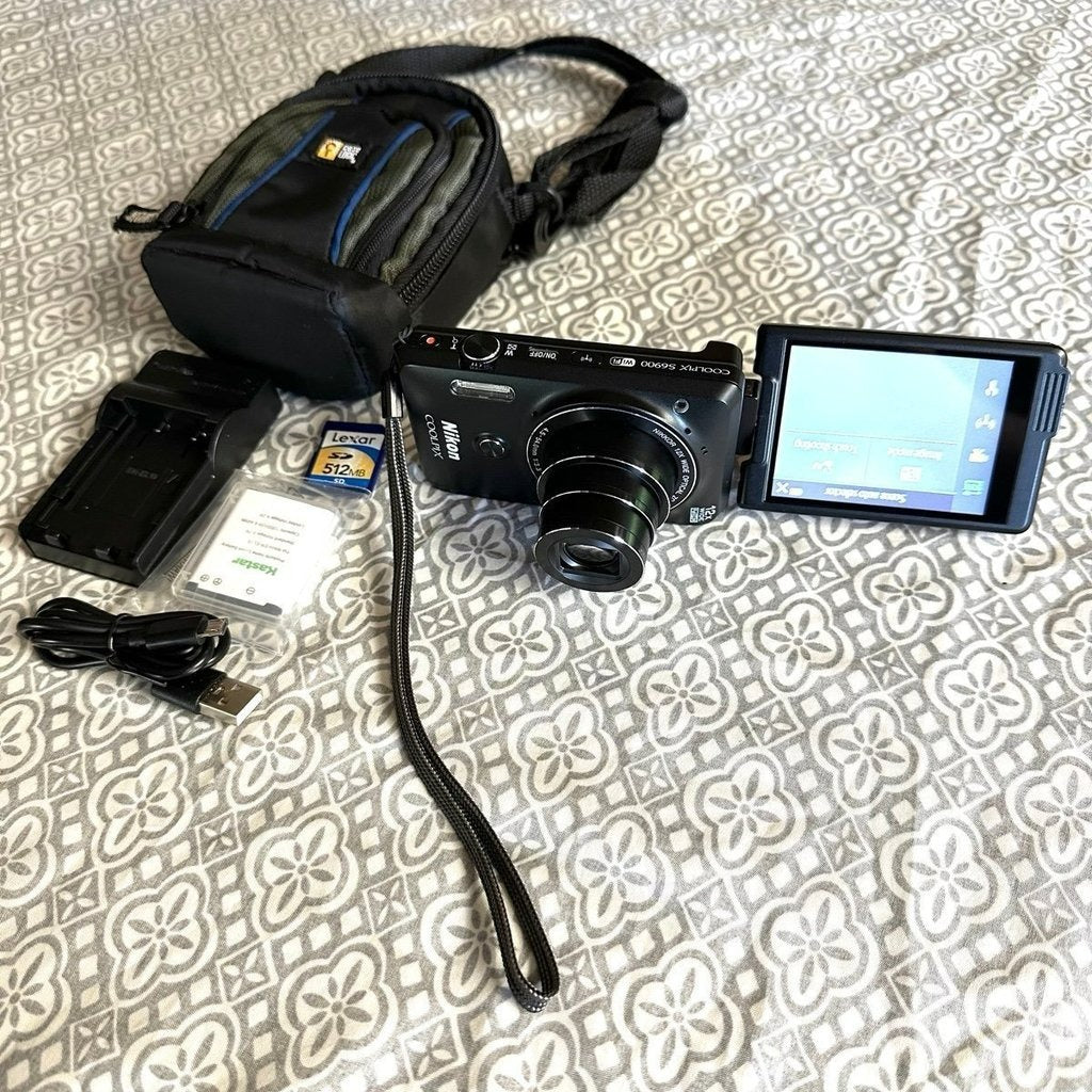 bevintage™ 🍇 ₊˚💜 Nikon COOLPIX S6900 16.0MP Digital Camera (Black) with 12x Zoom and Wi-Fi 🍥 🎀📷