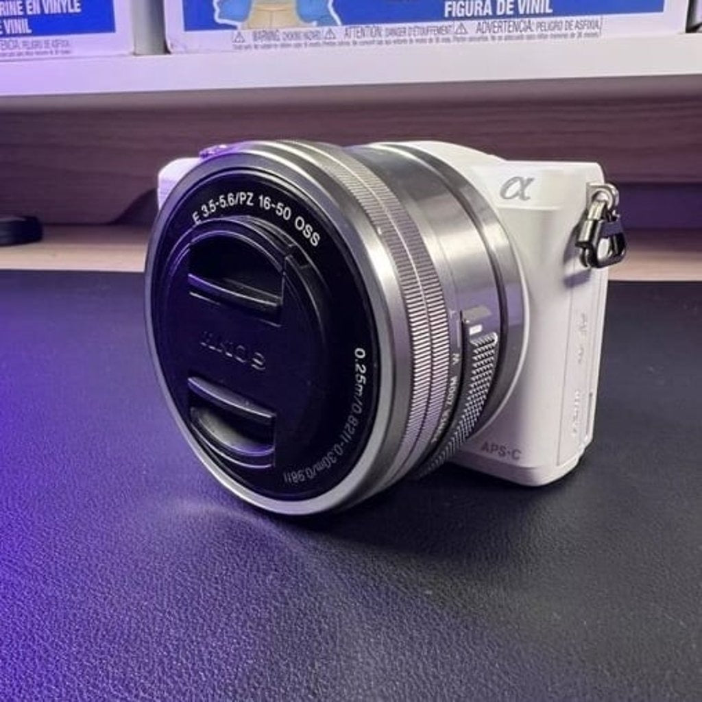 bevintage™ 🍇 ₊˚💜 Sony Alpha a5000 Mirrorless Digital Camera (White) with 16-50mm Lens 🍥 🎀📷