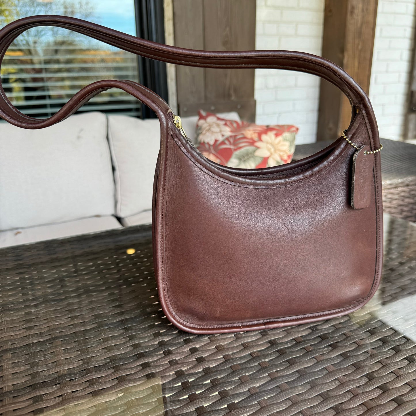 bevintage™ Vintage Coach Mahogany Brown 9020 Mini Ergo Zip🖤🍫