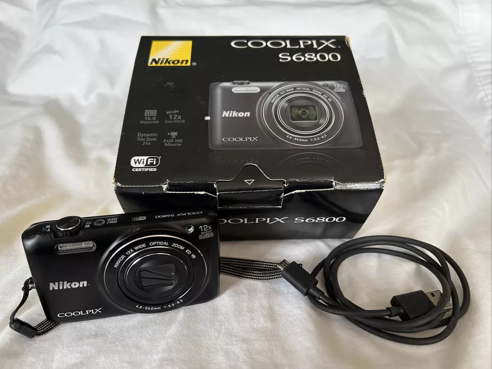 bevintage™ Used 🍇₊˚💜 Nikon Coolpix S6800 16.0MP Compact Digital Camera with 12x Optical Zoom 🍥🎀📷