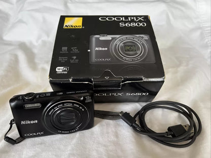 bevintage™ Used 🍇₊˚💜 Nikon Coolpix S6800 16.0MP Compact Digital Camera with 12x Optical Zoom 🍥🎀📷