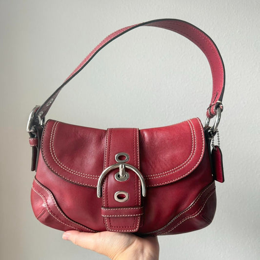bevintage™ Authentic Coach Soho shoulder bag burgundy