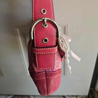 bevintage™ Vintage Coach Mini Soho Buckle Flap Pink Shoulder Purse🌺🩷