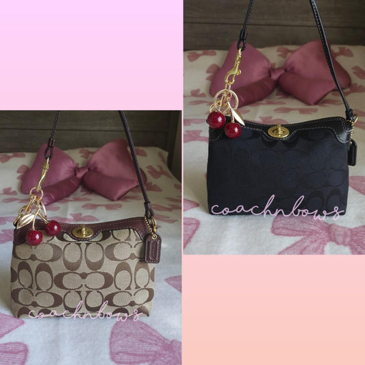 bevintage™ Bundle Of 2 Vintage Coach Y2K Brown Black Gold Hardware Signature Cs Mini Bag Shoulder Purse💜🍇