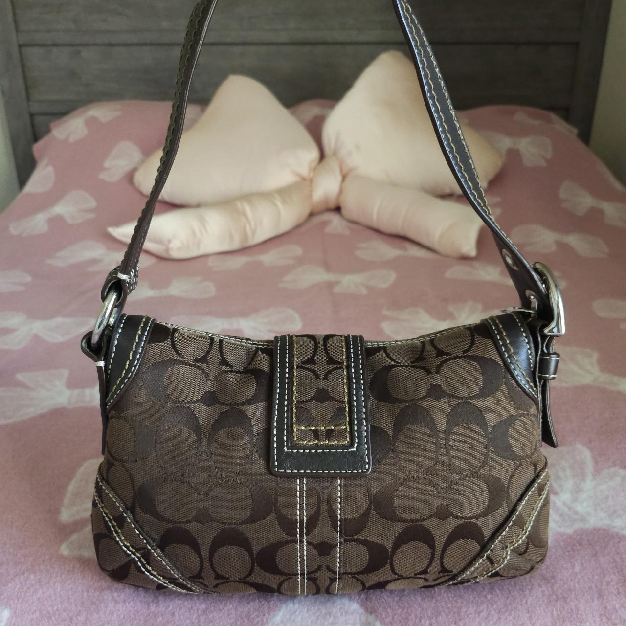 bevintage™ Y2K Vintage Coach Brown Mini Soho Signature Cs Shoulder Purse🤎🌆