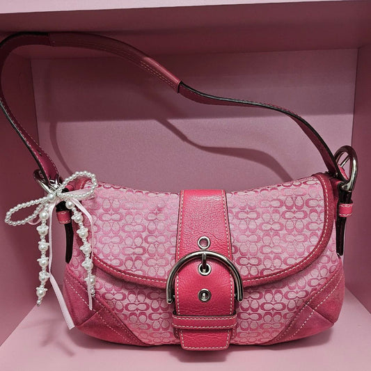 bevintage™ Vintage Coach Mini Soho Buckle Flap Pink Shoulder Purse🌺🩷