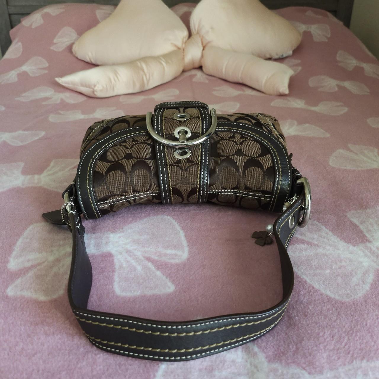 bevintage™ Y2K Vintage Coach Brown Mini Soho Signature Cs Shoulder Purse🤎🌆