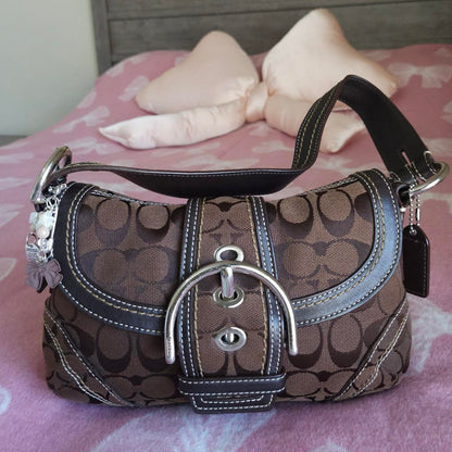 bevintage™ Y2K Vintage Coach Brown Mini Soho Signature Cs Shoulder Purse🤎🌆