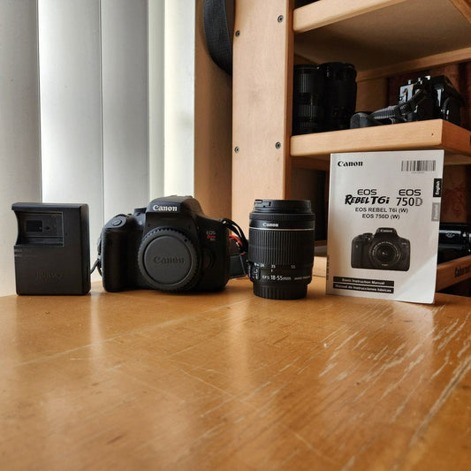bevintage™ 🍇 ₊˚💜 Canon EOS Rebel T6i / 750D Digital Camera with EF-S 18-55mm IS Lens 🍥 🎀📷