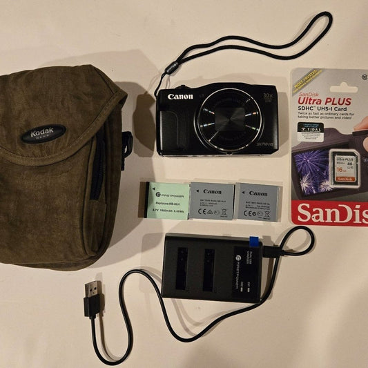 bevintage™ 🍇 ₊˚💜 Canon PowerShot SX710 HS 20.3MP Digital Camera Bundle (Black) 🍥 🎀📷