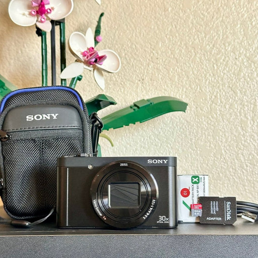 bevintage™ 🍇 🎀 Sony Cyber-shot DSC-WX500 Digital Camera (Black) - Compact 18.2MP with 30X Optical Zoom 📷