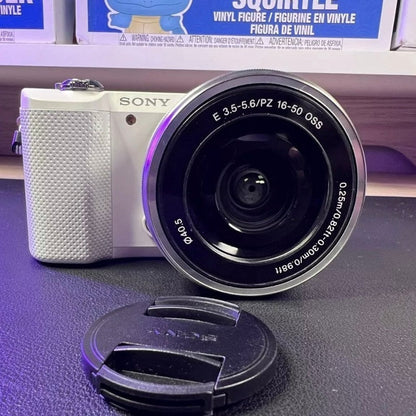 bevintage™ 🍇 ₊˚💜 Sony Alpha a5000 Mirrorless Digital Camera (White) with 16-50mm Lens 🍥 🎀📷