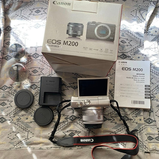 bevintage™ 🍇 ₊˚💜 Canon EOS M200 24.1MP Mirrorless Camera with 4K Video 🍥 🎀📷