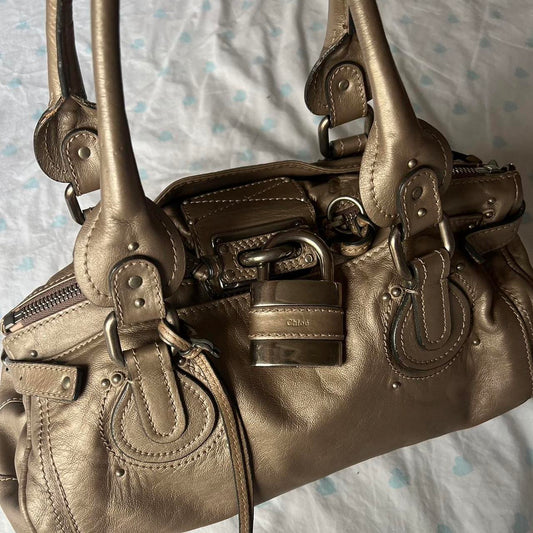 bevintage™ Authentic Bronze Chloe Paddington Bag With Silver Hardware🍬⚡